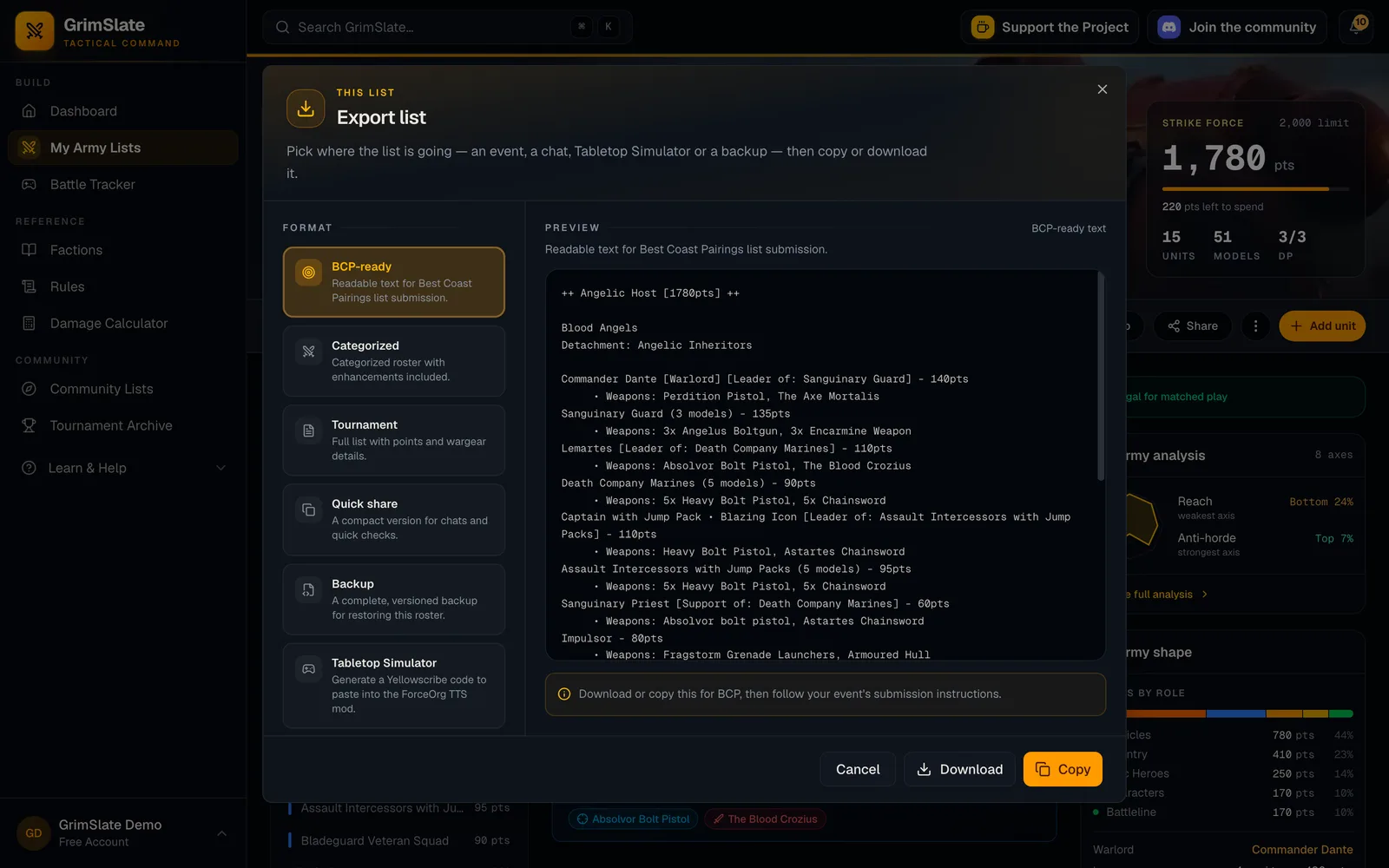 Export & Print feature screenshot