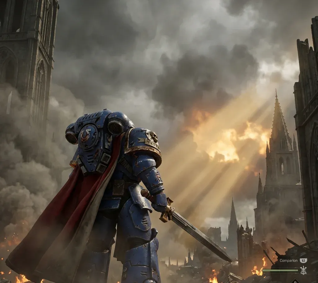 Epic Warhammer 40k battlefield